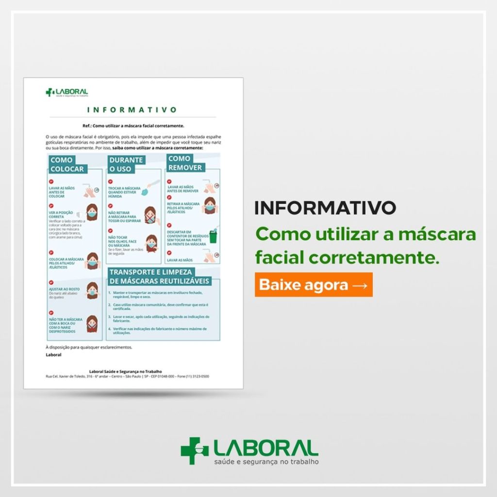 Informativo – Como utilizar a máscara facial corretamente