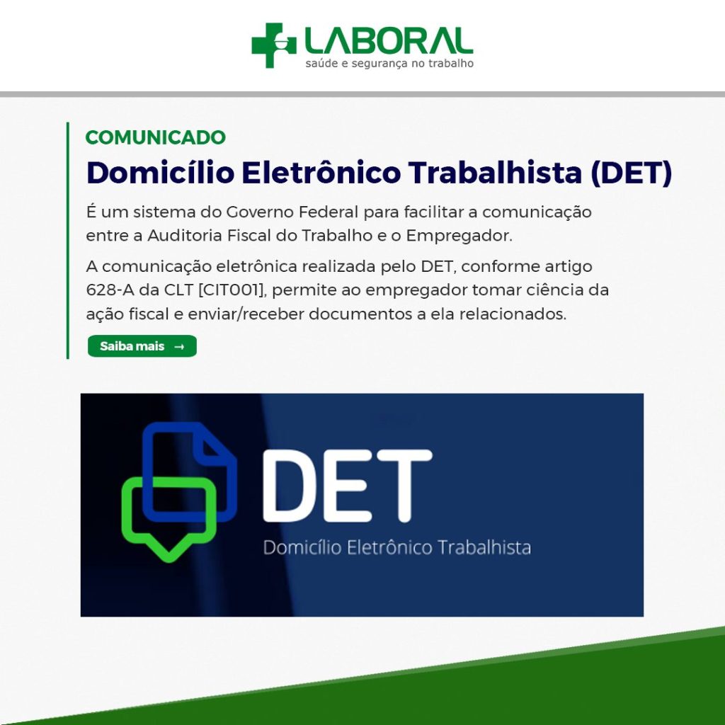 DET – Domicílio Eletrônico Trabalhista